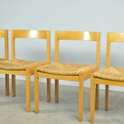 Vintage dutch design oak dining chairs, 1960s