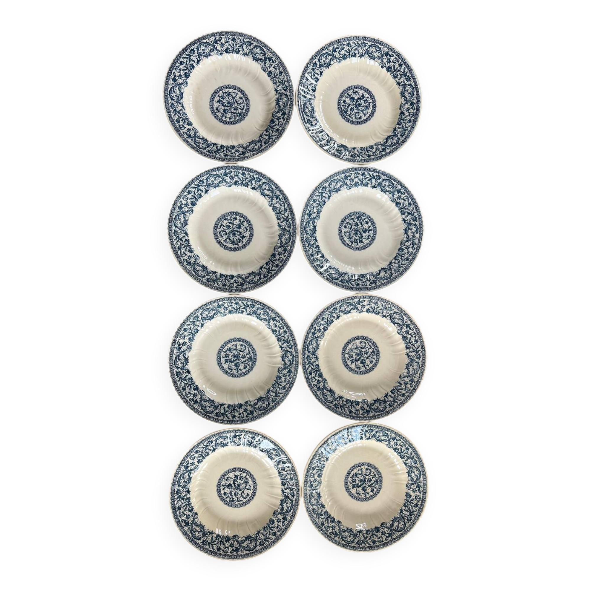 Set of 8 gien 1937 garland soup plates