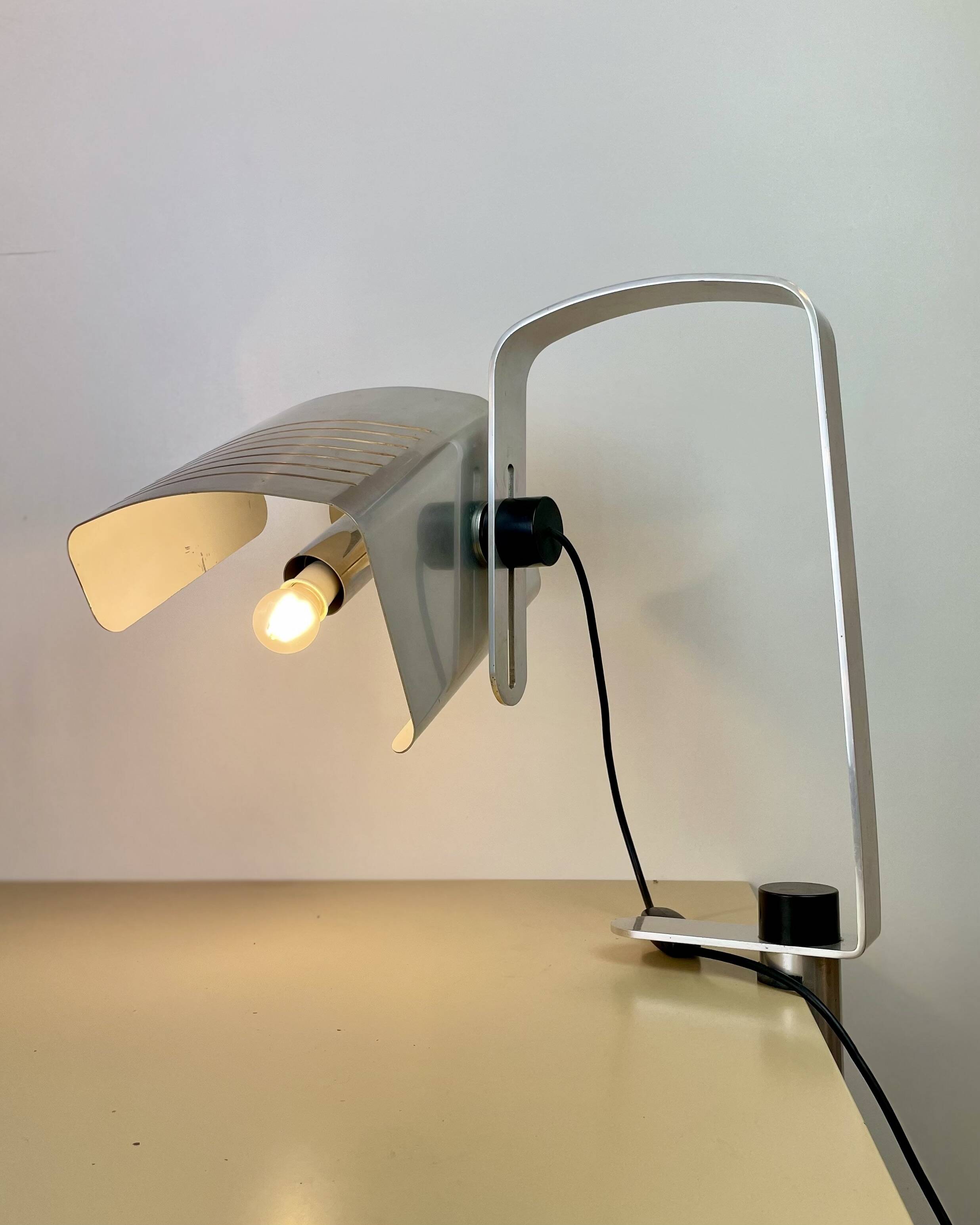 Large Aluminum Desk Lamp by Etienne Fermigier for Monic, 1970s