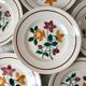 Set of 6 dessert plates Terre de fer Longchamp model Rohan early twentieth century