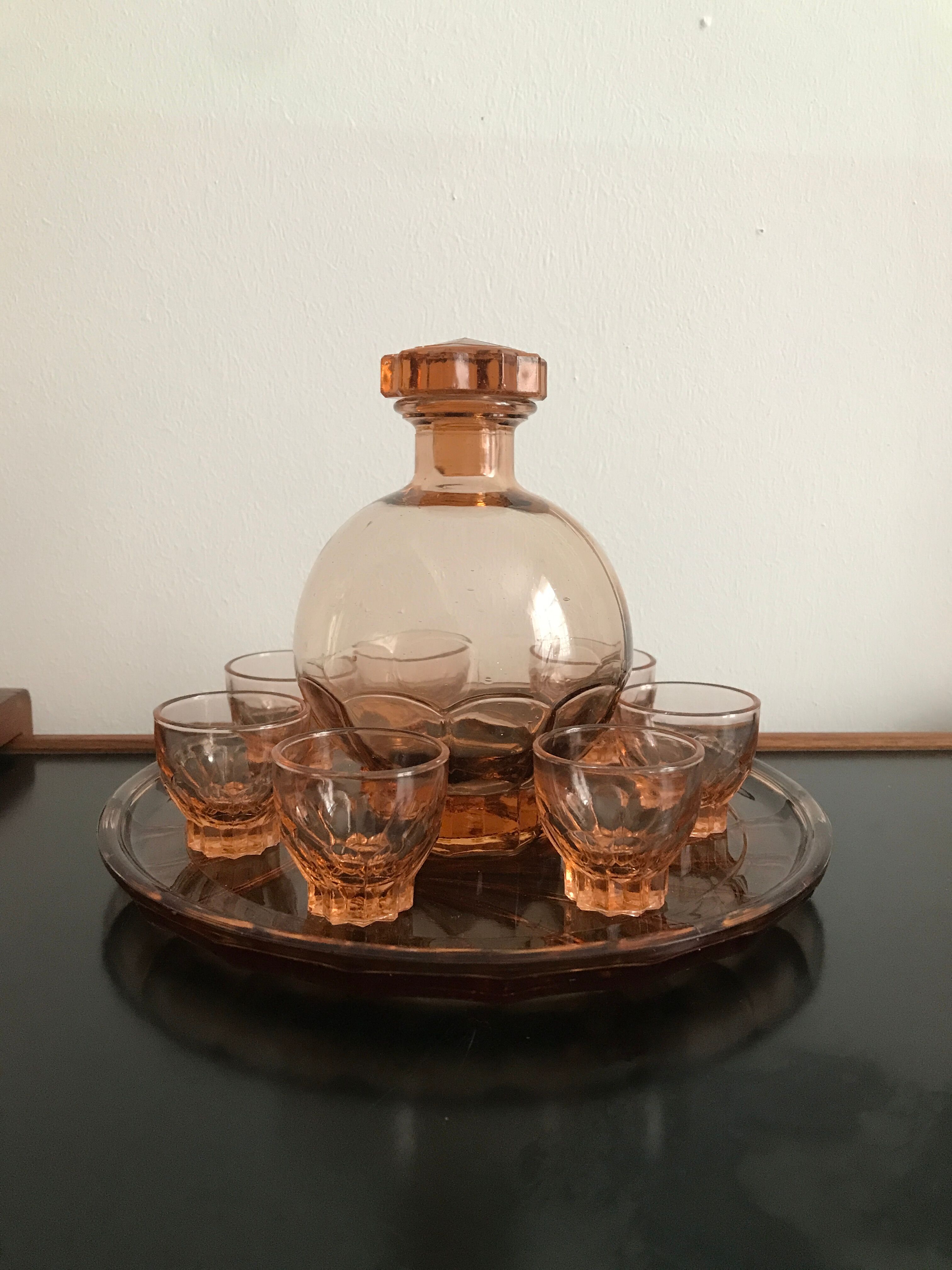 Rosaline vintage liquor service made in France 1950's