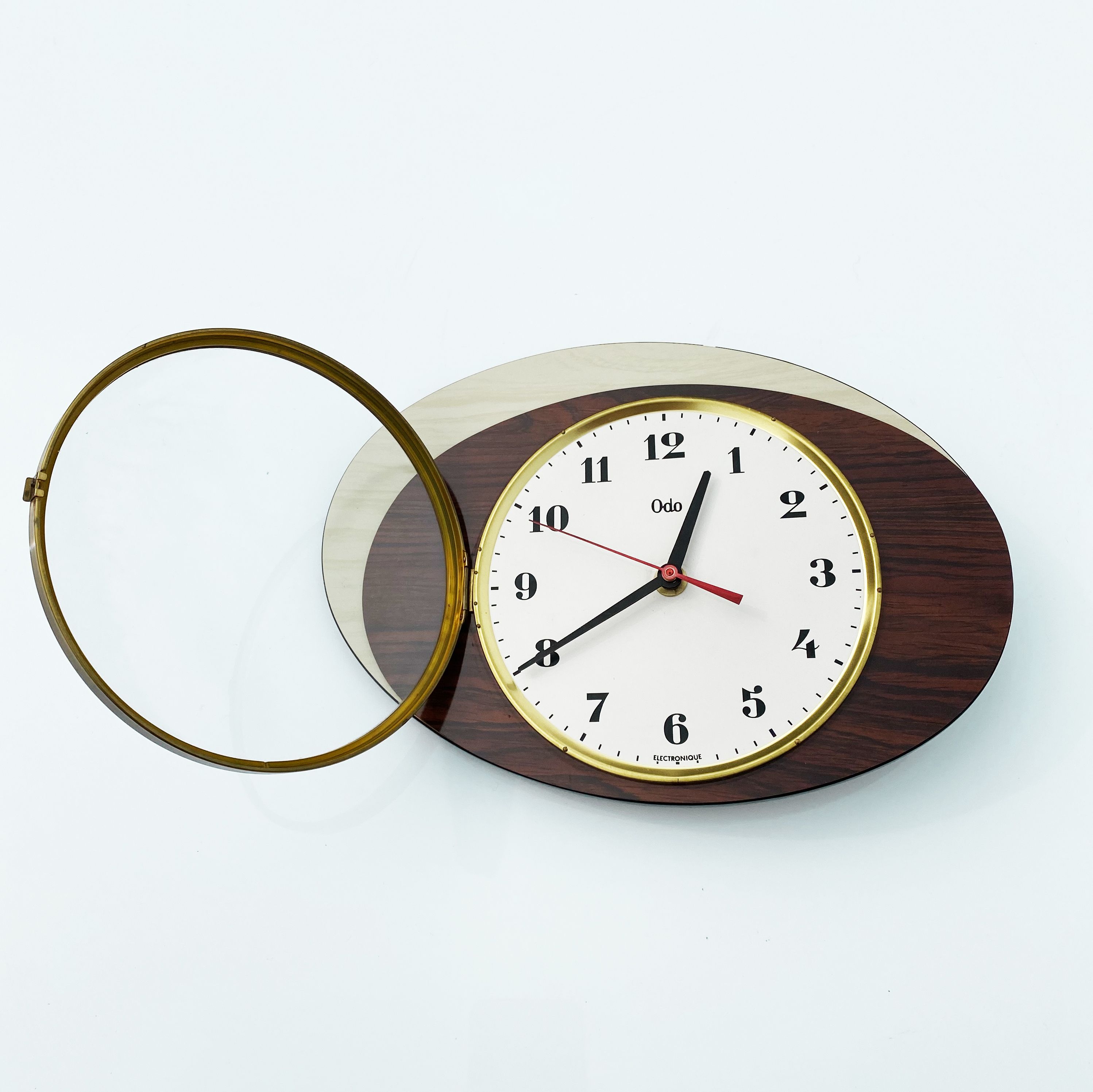 Wall clock formica double ellipse. France 60s
