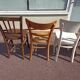 Set of 18 mismatched wooden bistro chairs - vintage