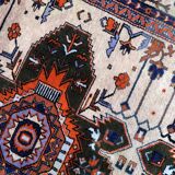 Handmade vintage Caucasian Kazak rug 4' x 6.9' (123cm x 213cm) 1960s