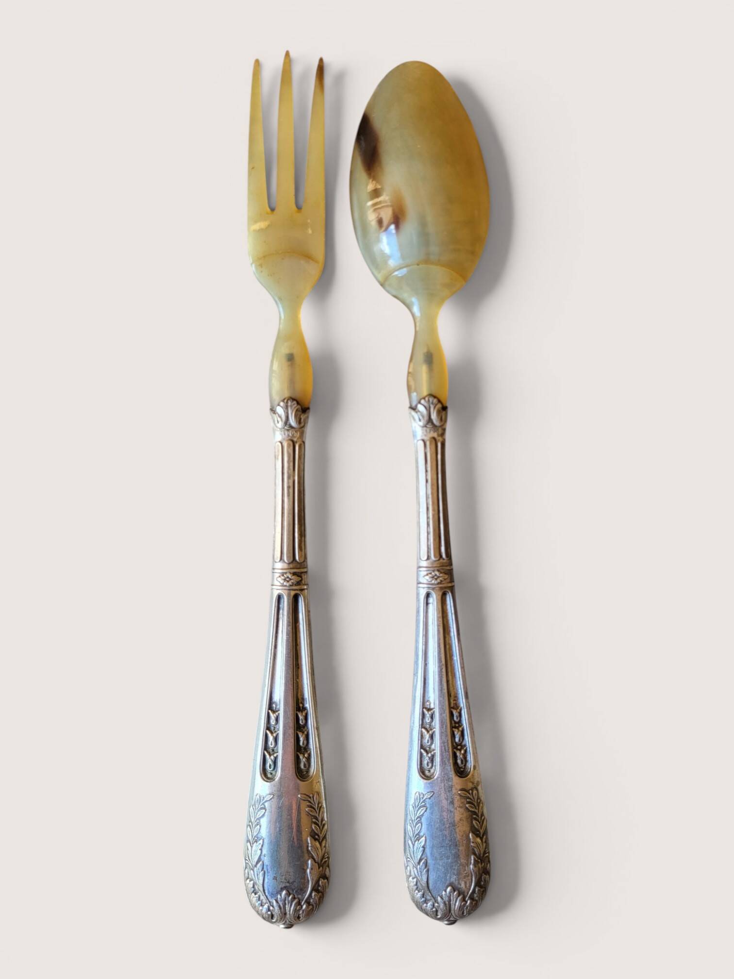 Silver salad servers