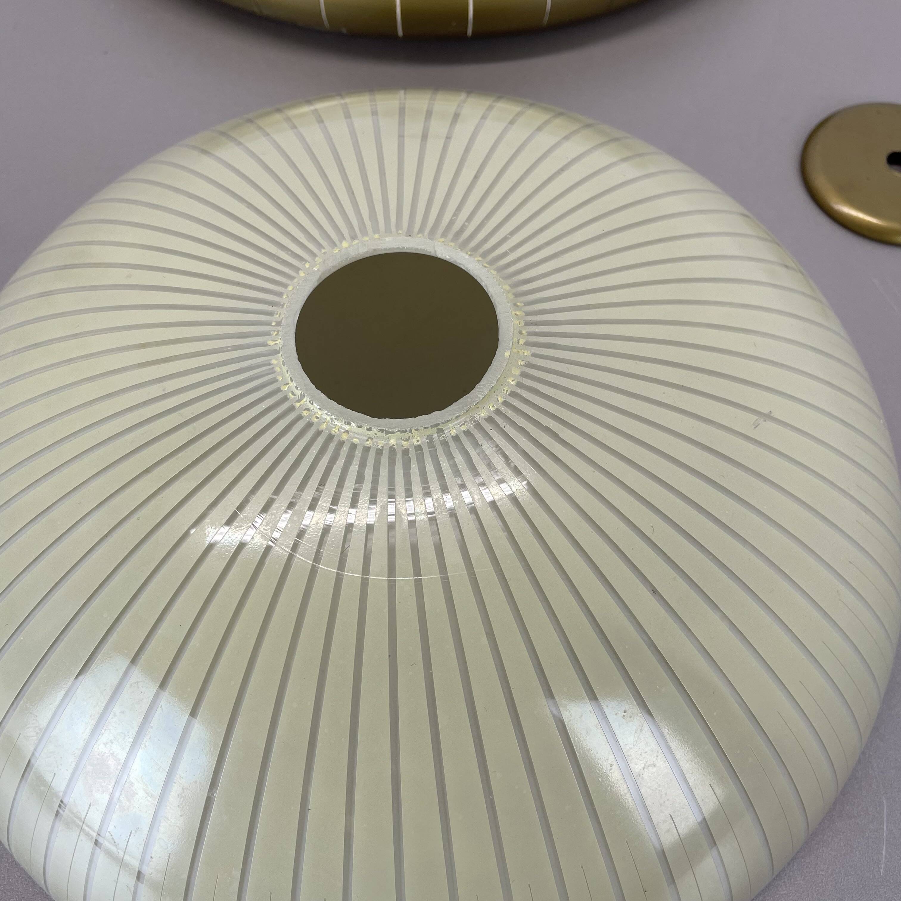 round 36cm metal Gino Sarfatti Style wall Ceiling Light Flushmount, Italy 1950s