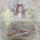 Painting signed pastel gold “Buddha woman” ZEN