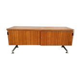 Sideboard in teak feet chrome sliding doors by Voko in 1960