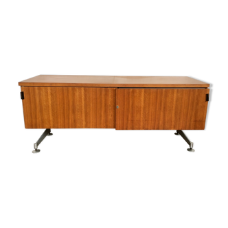 Sideboard in teak feet chrome sliding doors by Voko in 1960