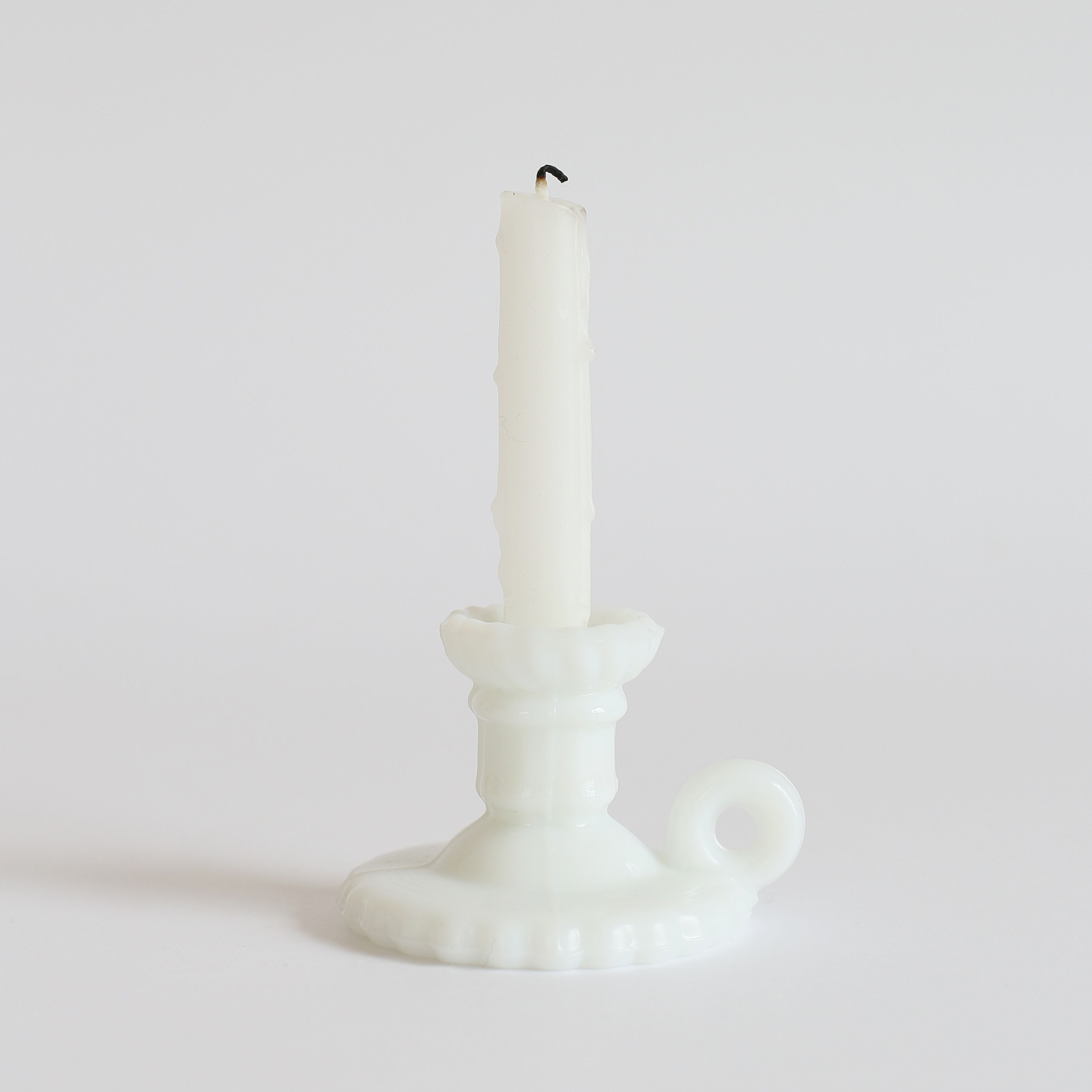 Pair of opal candle holders