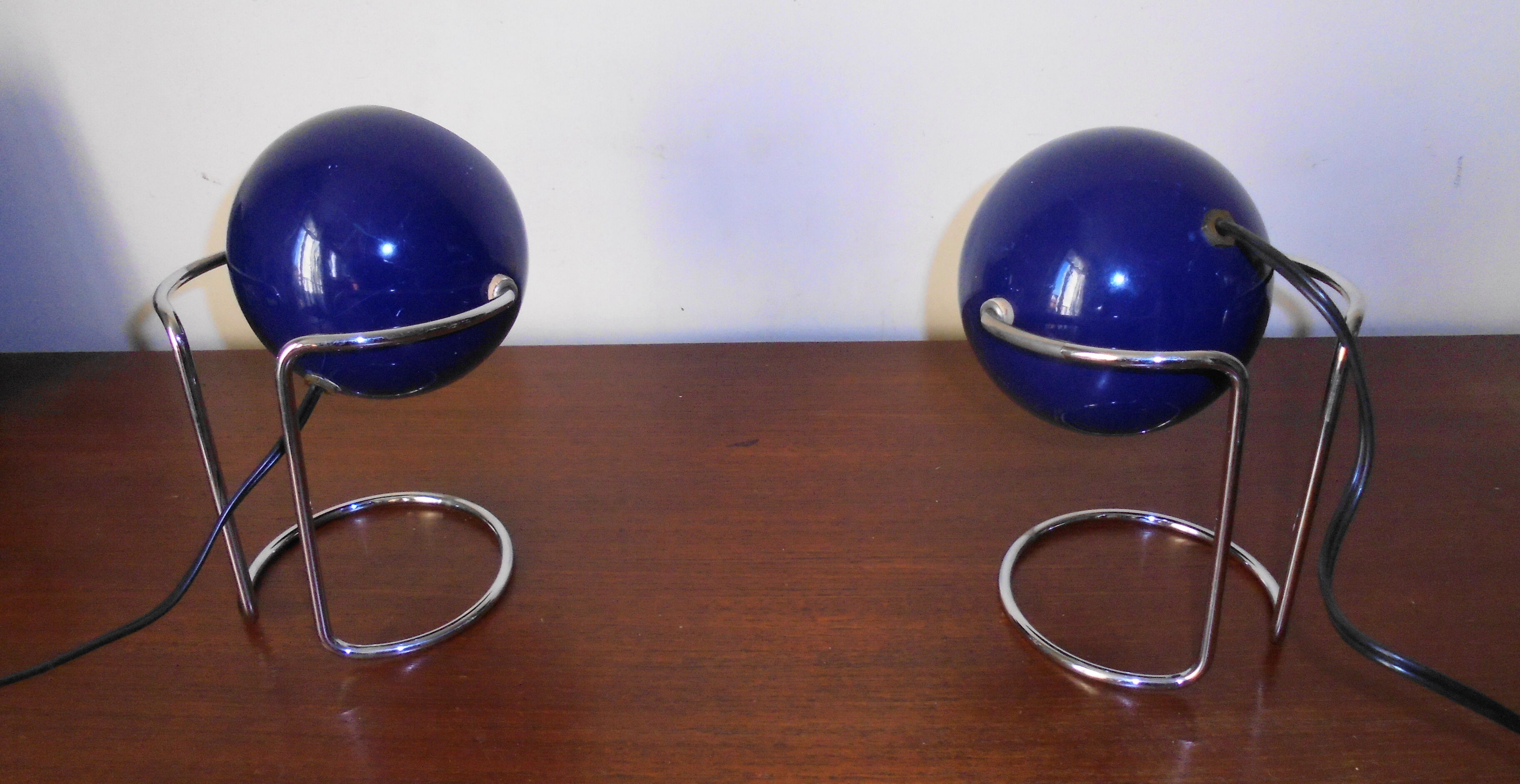 Pair of Eyeball bedside lamps from the 70s