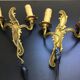 Pair of 2-light bronze sconces St Louis XV