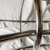 Vintage bar stool in black skai and chrome metal