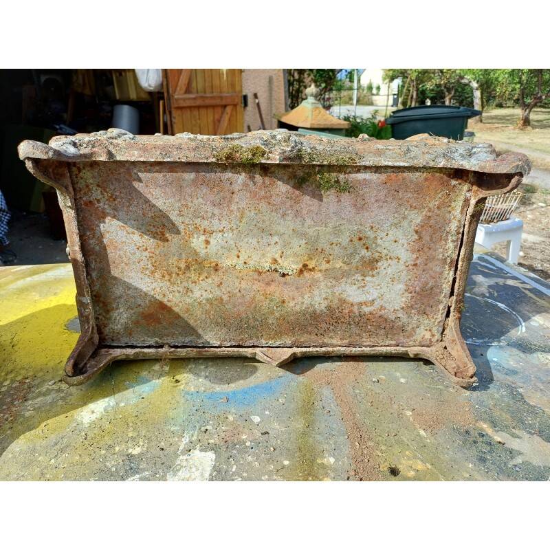 Pair of enamelled cast iron planters from 1900 from Charleville-Mézières