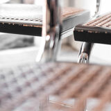 Set of 6 black Cesca B32 chairs by Marcel Breuer