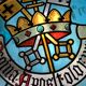 Old glass glass medallion crown handmade cross Lorraine keys