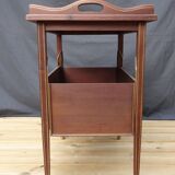 Mahogany service with flaps with removable glass top 67 x 46 cm