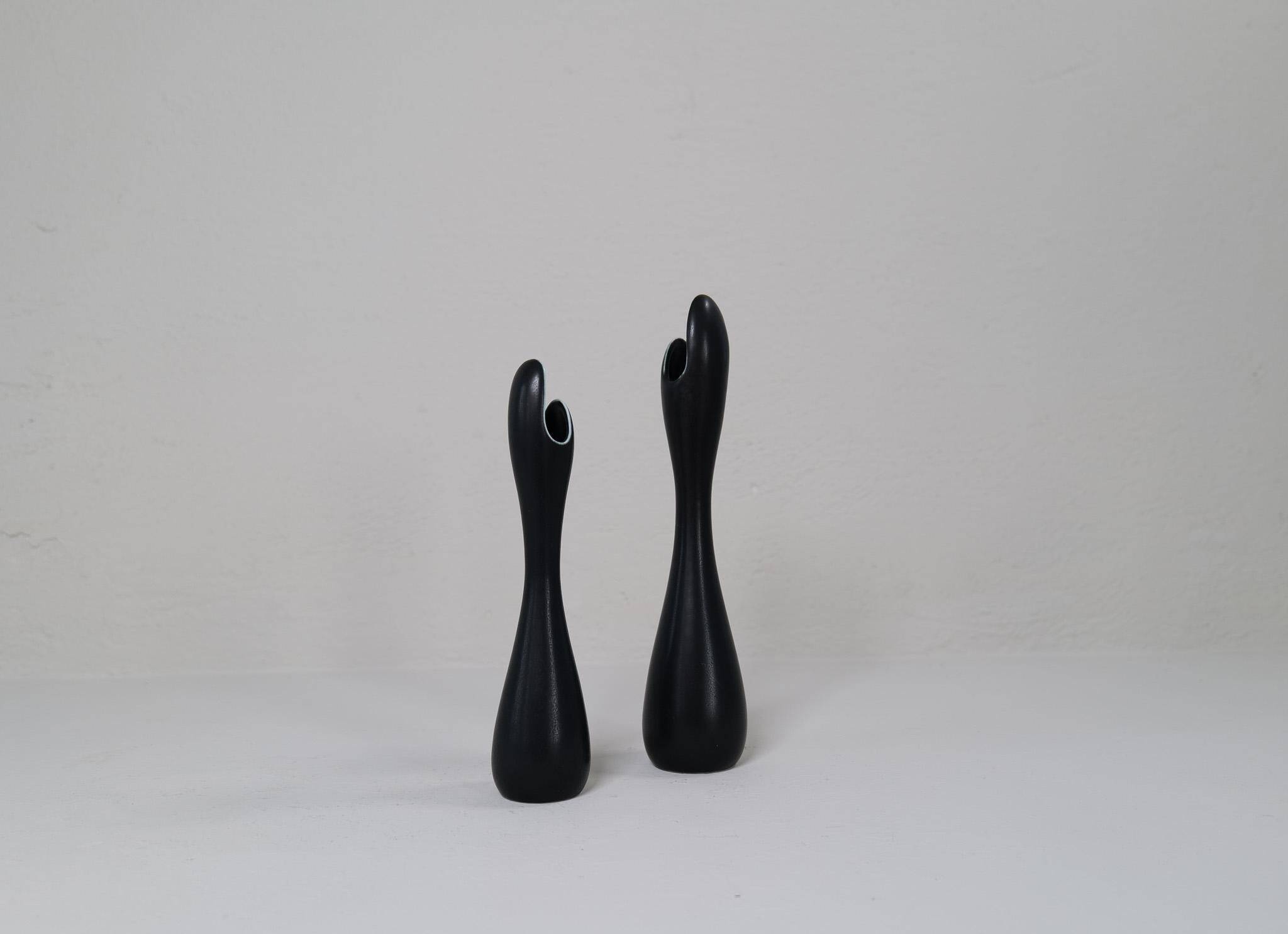 Mid-century modern ceramic vases "Caolina" by Gunnar Nylund Rörstrand, Sweden.