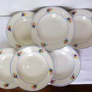 Set of 6 vintage soup plates from the Gien factory, Nice model