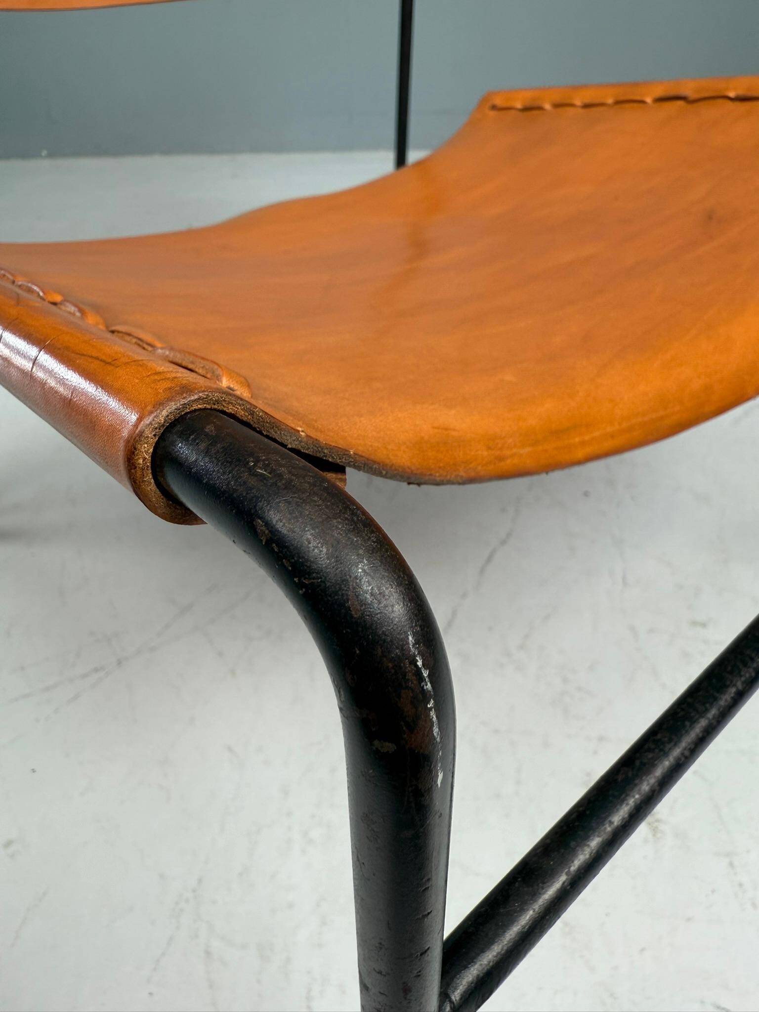 A. A. Dolleman Lounge Chair by Metz & Co, Mid-Century Leather & Metal
