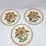 Vintage 3 flat plates Gien decorations Banghi