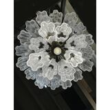 Elegant Contemporary Murano Glass Tronchi Chandelier in Burnished Metal