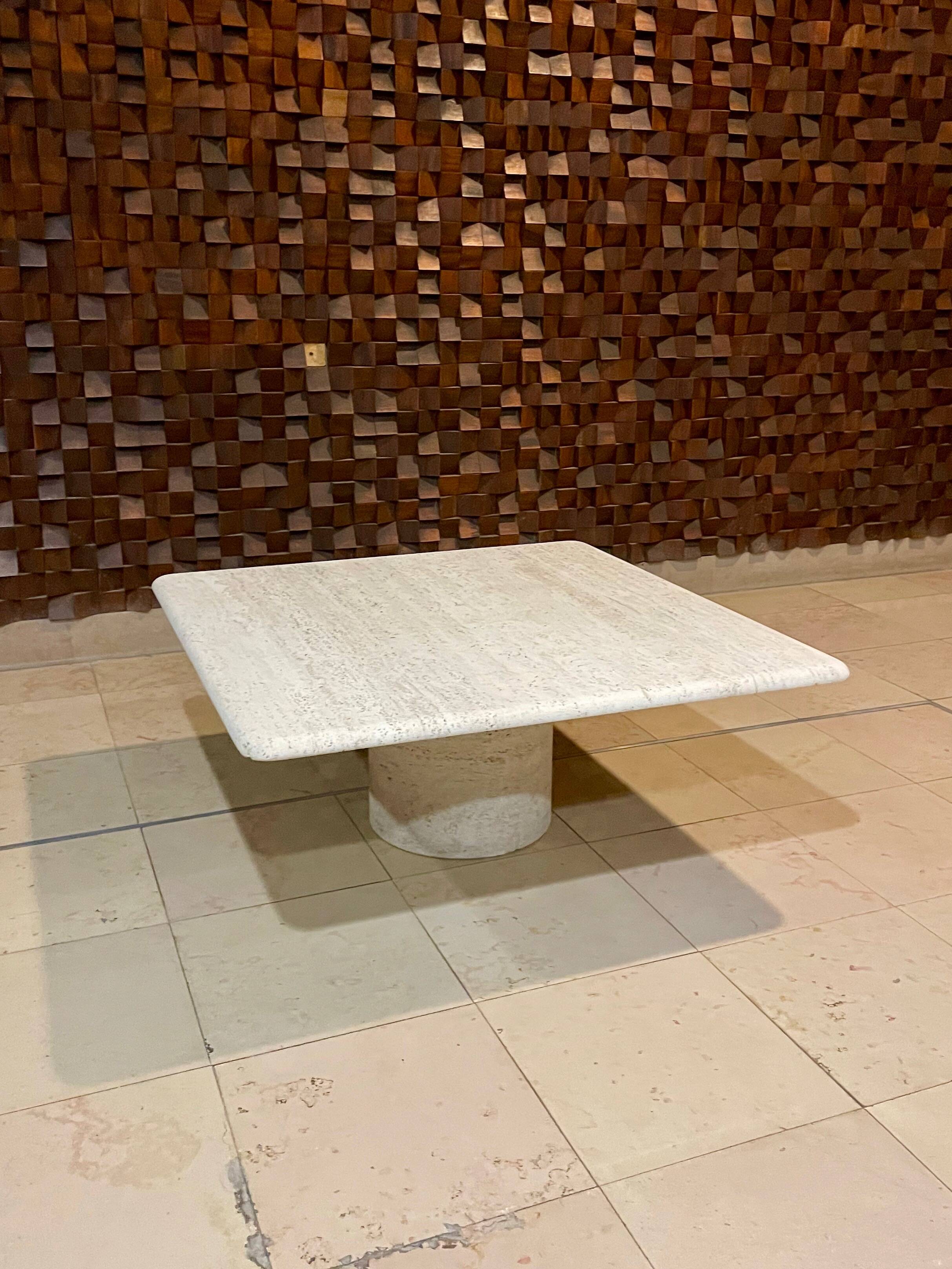 Travertine coffee table by PA Giusti and E. Di Rosa for Up&Up, Italy
