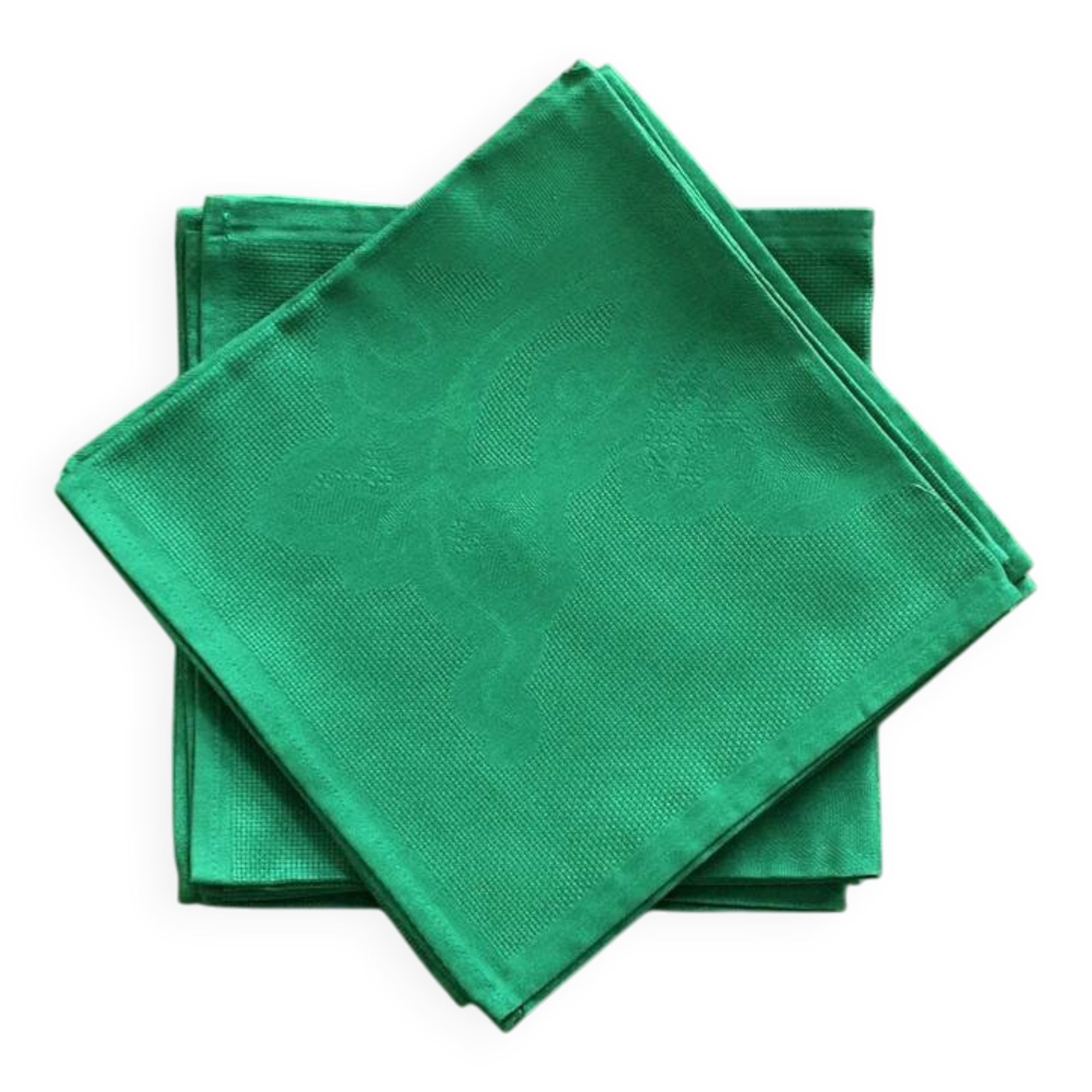 10 green damask cotton napkins by Patrick Frey