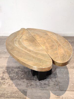 Engraved brass coffee table