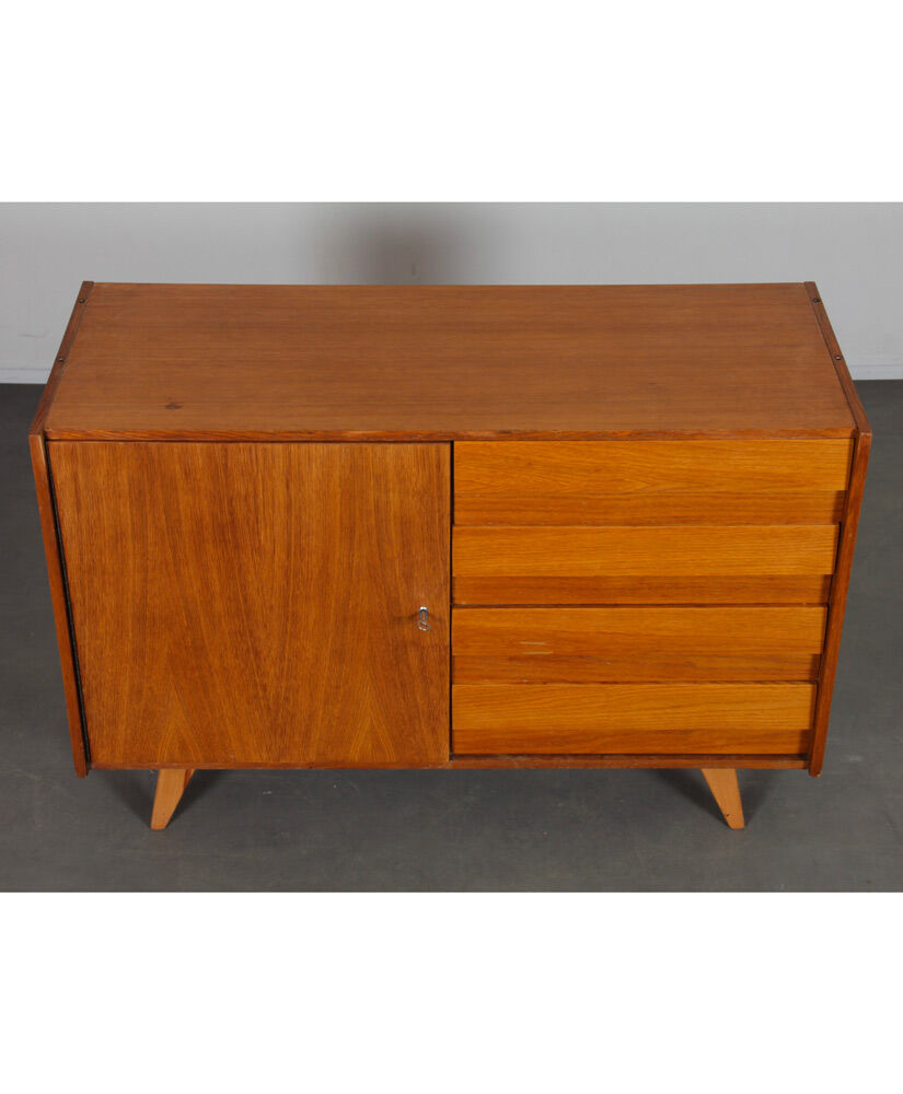 Vintage oak and veneer storage by Jiri Jiroutek, model U-458, 1960
