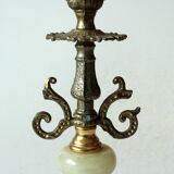 1960s onyx and brass candle holder, vintage