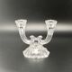 Chandelier double en verre travaillé transparent