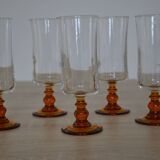 Verres à champagne pied ambré