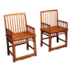 Rare Hongmu comb-back armchairs, hand-carved, late Qing dynasty, Asia