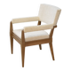 Art Deco modernist armchair in ash and cream boucle by Pierre Gouffé 1940s