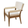 Art Deco modernist armchair in ash and cream boucle by Pierre Gouffé 1940s