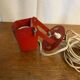 Vintage lita wall lamp, red metal, mategot design, 1950s