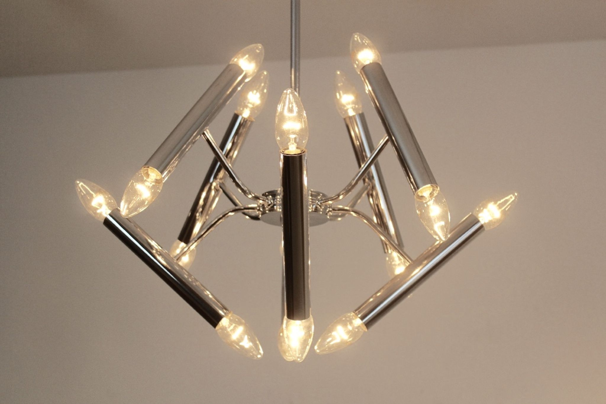 Geometrical chrome chandelier by Boulanger
