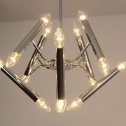 Geometrical chrome chandelier by Boulanger