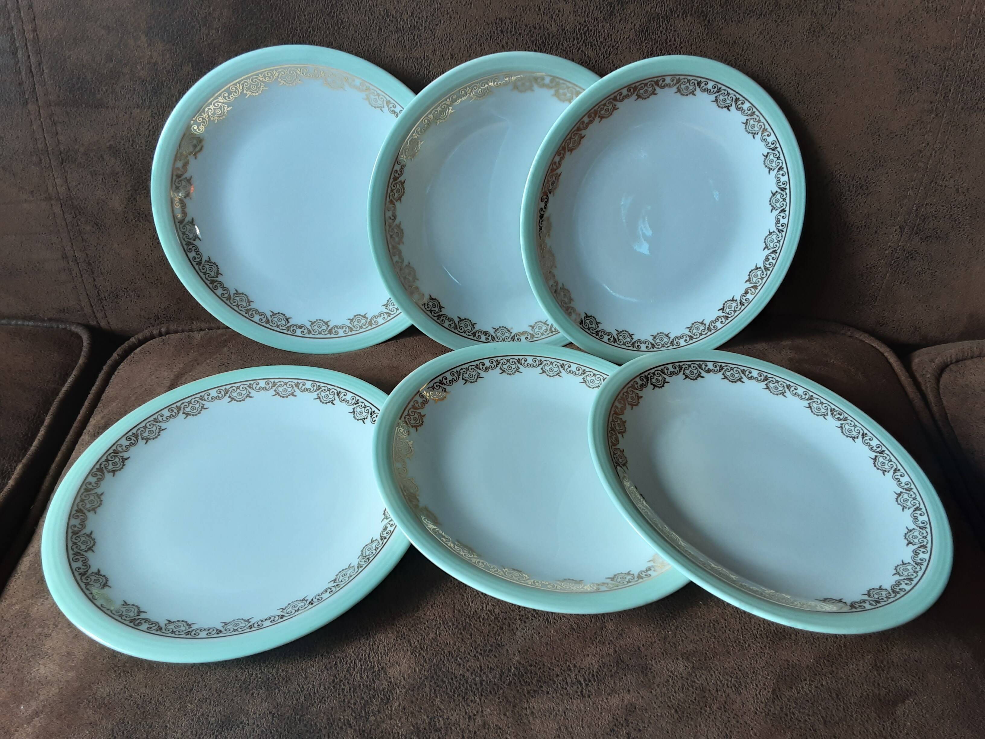 Set of 6 R T M Paris dessert plates