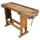 Vintage workbench with vise, Czechoslovakia, 1950s