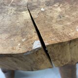 Pair of tripod stools in raw wood