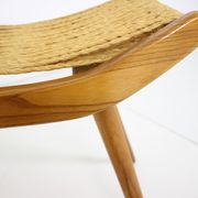 Tabouret en bois du milieu du siècle/ ULUV, Tchécoslovaquie