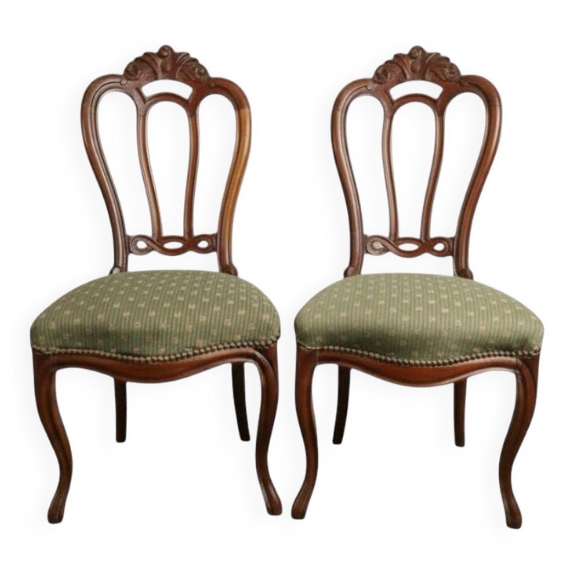 Paire de chaises en acajou époque Napoléon III fin XIXème