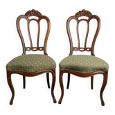 Pair of mahogany chairs from the Napoleonic III period, late 19th century.