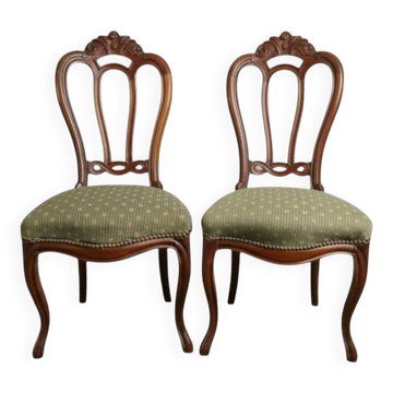Pair of mahogany chairs from the Napoleonic III period, late 19th century.