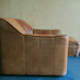 De Sede model DS44 patinated buffalo leather lounge chair and ottoman, 1970s