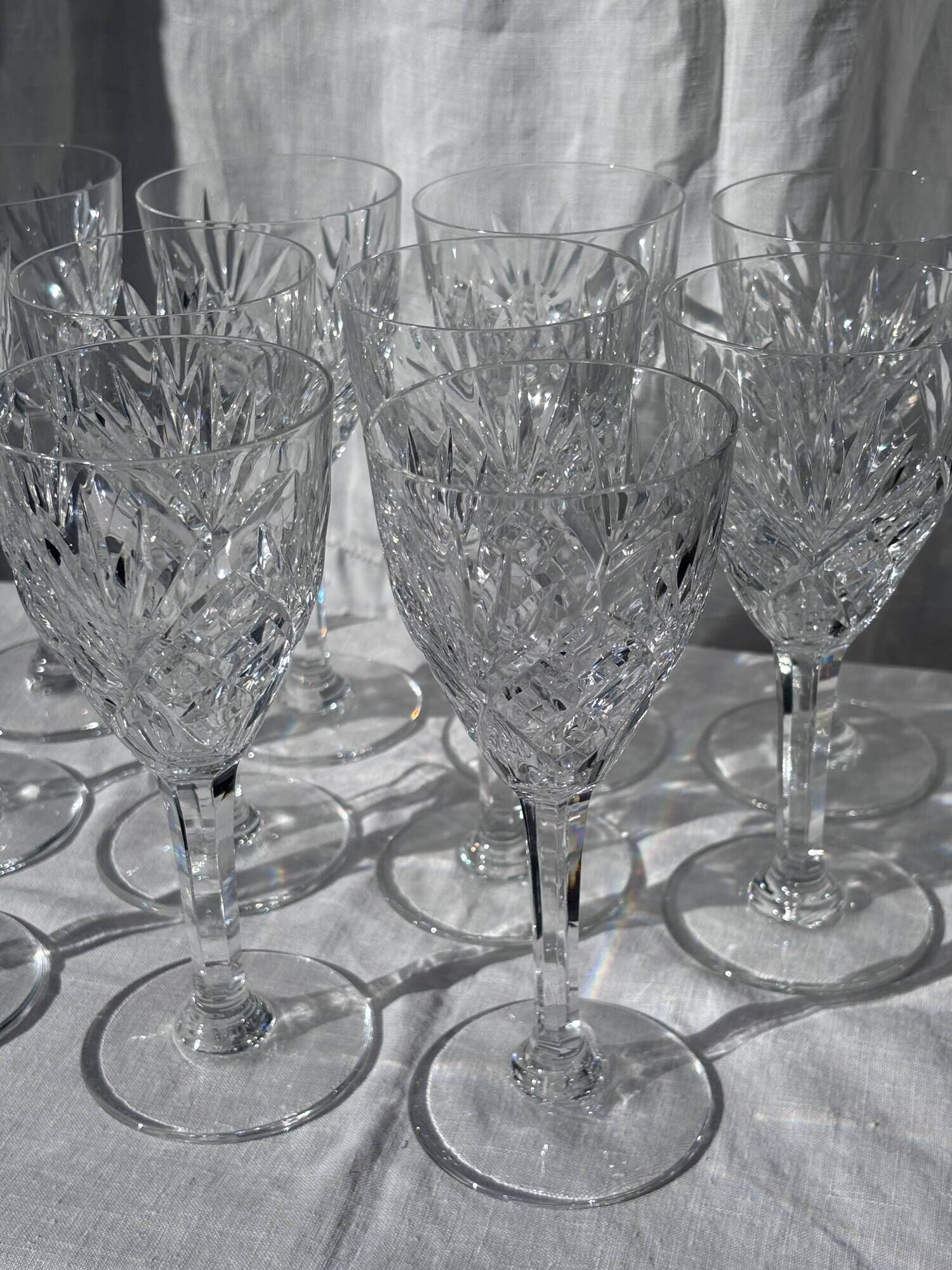 Set of 11 chantilly red wine glasses by saint-louis