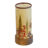 Scandinavian lamp in wood and resin with floral decor 1960