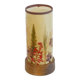 Scandinavian lamp in wood and resin with floral decor 1960